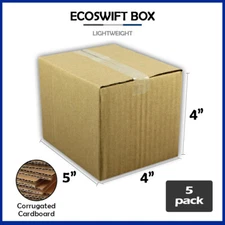 5 5x4x4 "EcoSwift" Brand Cardboard Box Packing Mailing Shipping Corrugated