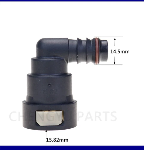 2 Pair 15.82mm 5/8" Elbow Fuel Line Quick Connect For ID 12mm 1/2" Hose Fitting - Picture 5 of 7