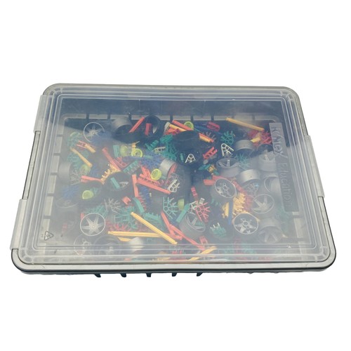 Knex Gray Plastic Tub Storage 16" x 12" x 4.5" K'nex Starter Kit w/Parts Pieces - Picture 3 of 5