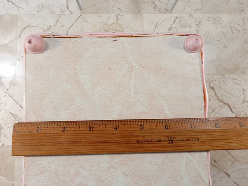Rosa Nähkästchen Vintage 70er Haube Landhaus Prärie Mädchen Scharnier Deckel Verschluss Begriffe 8x8" - Bild 6 von 14