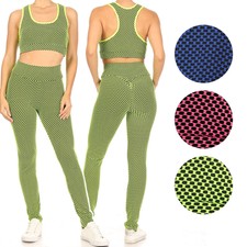 Women's Sports Bra  Butt Lift Leggings Athletic Fitness Exercise 2-Piece Set