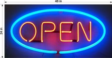 2' X 4' VINYL BANNER NEON LOOK OPEN FOR BUSINESS NEW 