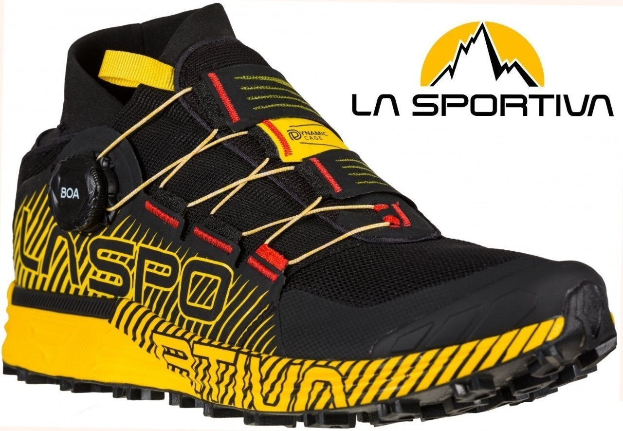 Zapatillas de trail running ciclónicas LA SPORTIVA BOA puntera FRIXION guardabarros banda de rodadura para hombre 9,5