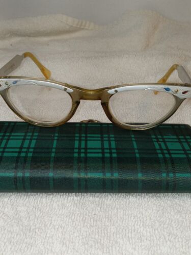 american optical vintage Eyeglasses  Aluminum Cat 