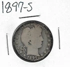 1897-S Barber Quarter : Good +