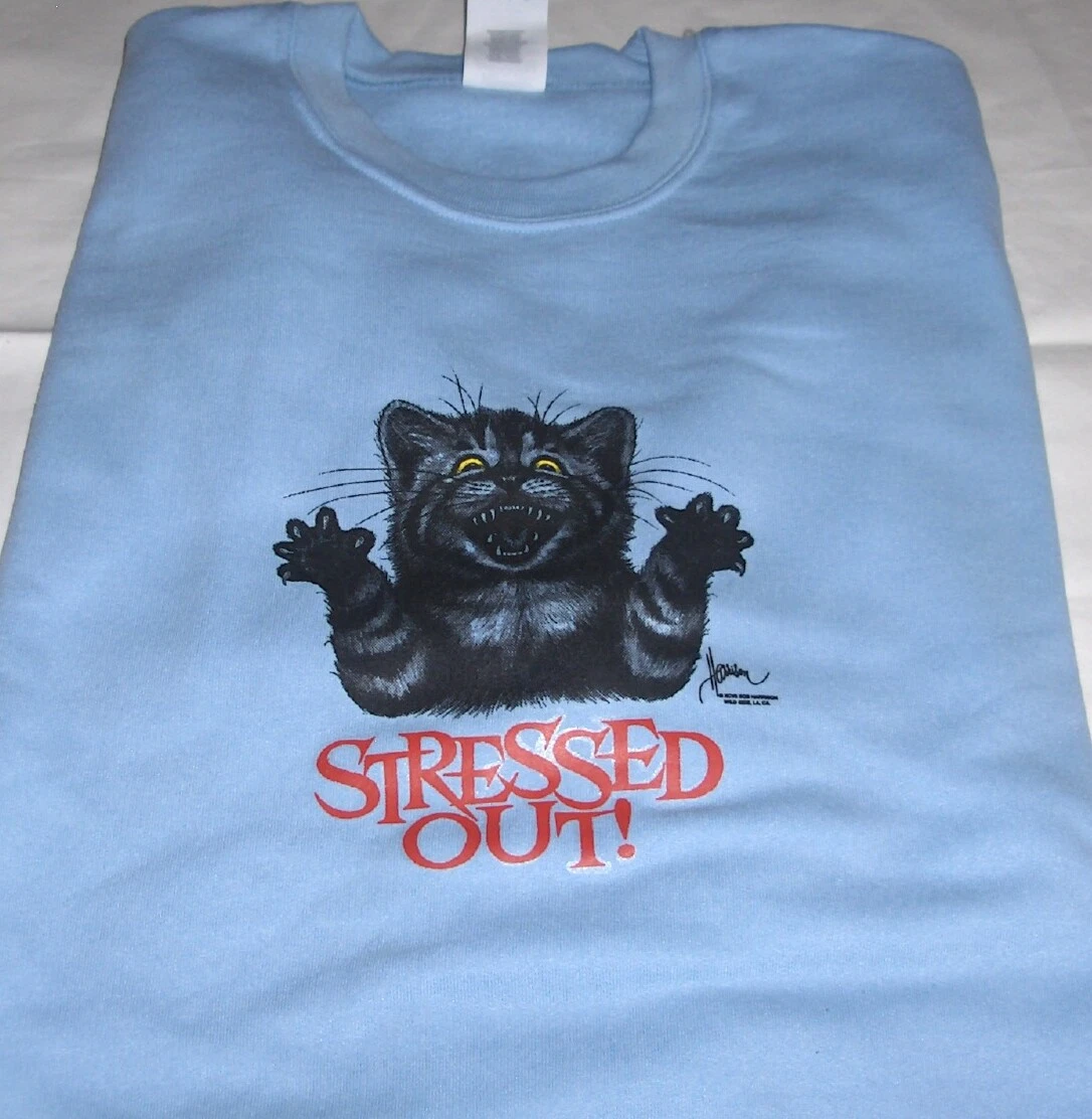 Stressed out cat sweatshirt 2025