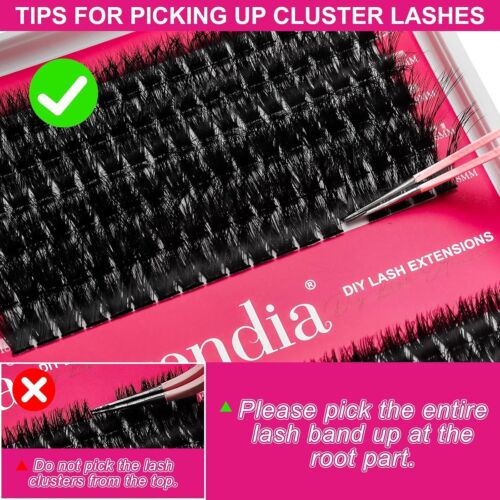 Lash Clusters Kit Fluffy 80D 100D Individual Lashes D Curl Cluster Eyelash Exten - Picture 4 of 6