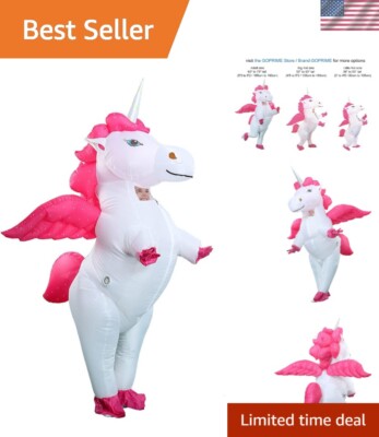 Whimsical Adult Unicorn Costume with Dual Blowers Perfect for