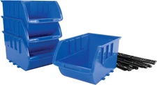 Large Stackable Storage Trays Adjustable Vertical or Horizontal Position 4 Pack