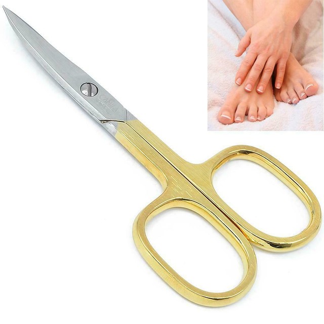 Camila Solingen CS02 3.5" Small Gold Plated Sharp Curved Nail Scissors eBay