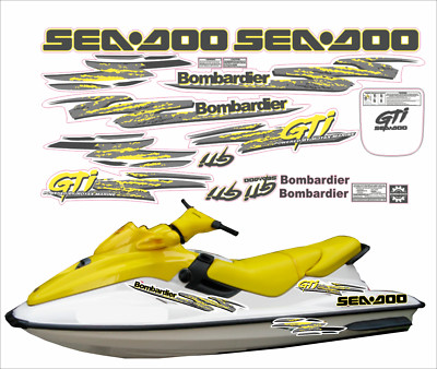 Seadoo GTX 1997 Graphics Decal Sticker Kit – Green – Made In USA