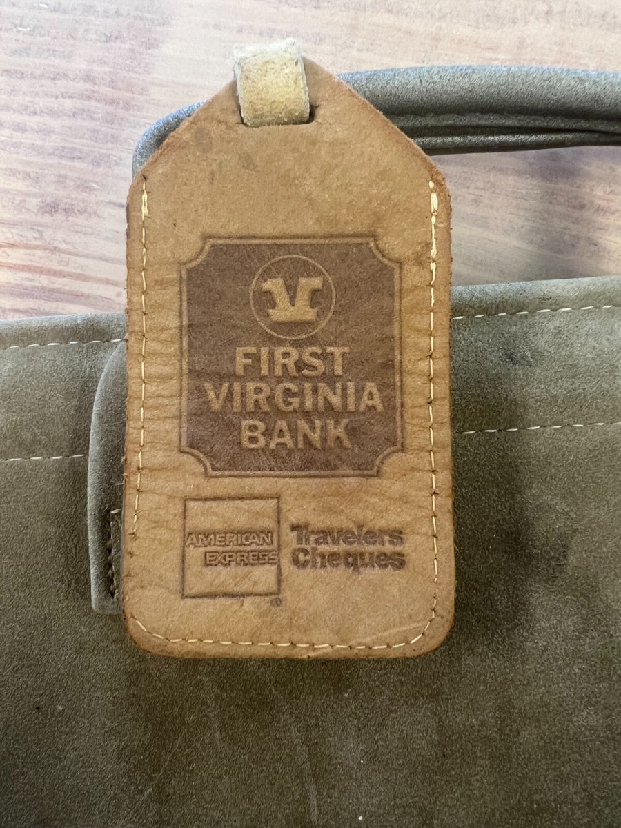 First Virginia Bank Vintage Leather Bank Deposit Bag by Hozel USA