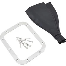 Speedway Motors Rectangular Vinly Shifter Boot, 6.75 x 5.25 Inch, Polished Base