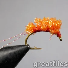 1 dozen (12) - Crystal Meth - Salmon Egg fly - ORANGE