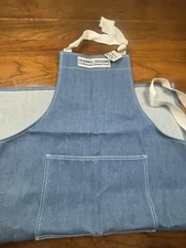 NOW DESIGNS Full Apron Large Pocket Made in USA DENIM