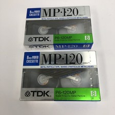 TDK Lot Of 2 Blank Factory Sealed 8mm P6-120 MP Camcorder Videocassette New