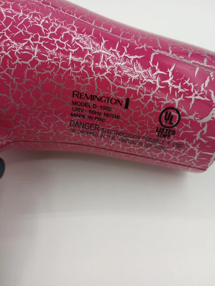 Remington Model D 1000 Retro Hairdryer Cracked Pink Color - Image 3 of 4