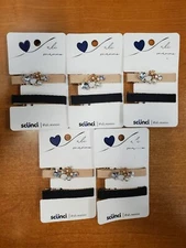 5 Pks of 2: scünci by Ali Manno Set of Two Hair Clips Black/Pink - (0B-1482)