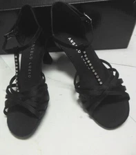 NEW/box Angelo Luzio Tstrap Ballroom Shoe Black 101L "Rita" 2.5" heel