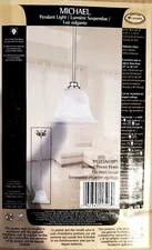 Michael Pendant Light, Canarm with Alabaster Glass Shade