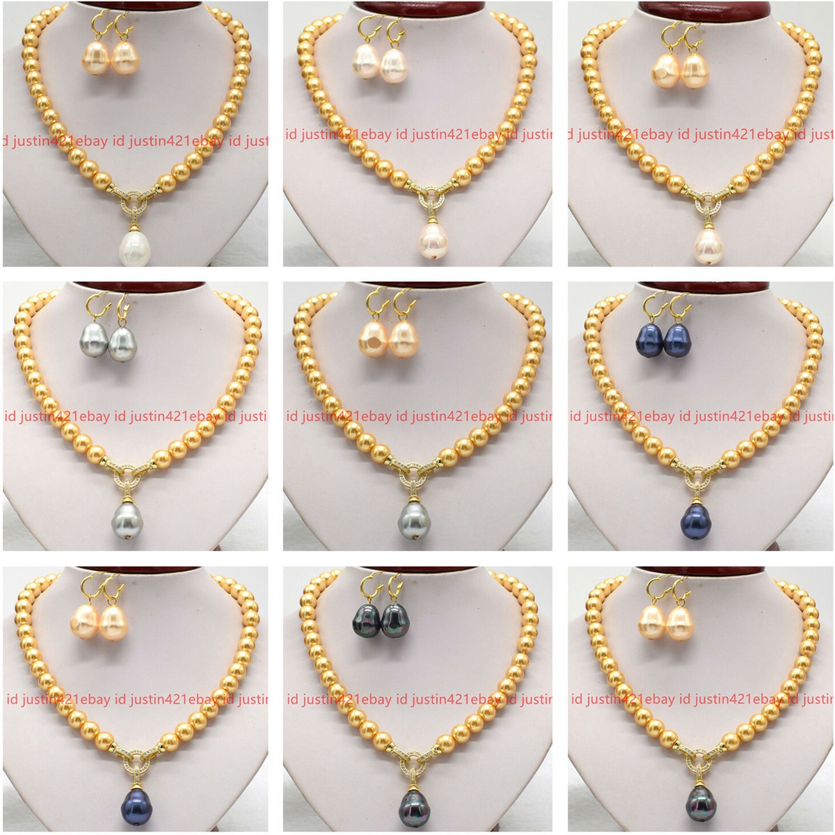 Golden Brown South Sea Pearl Drop Necklace In 18K Yellow Gold - Foto 9