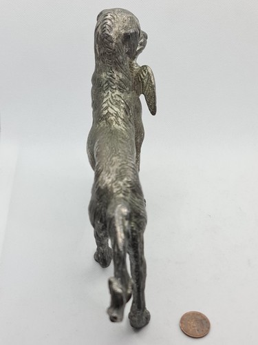 Vintage Solid Metal Hunting Dog With Pheasant Figurine Statue Setter Retriver - 第 8/13 張圖片
