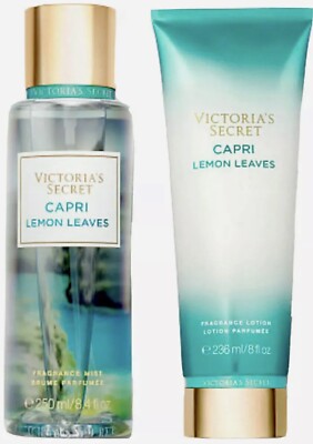 Victoria's Secret Capri lemon Leaves Fragrance Body Mist + Lotion Set For Women 