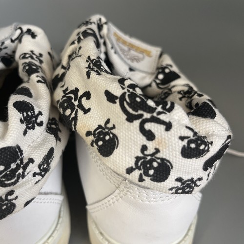 Timberland Ladies' Boots White With Skull & Crossbones Cuff Size 7 Lace Up - Picture 7 of 13