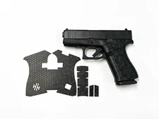 HANDLEITGRIPS BLACK HONEYCOMB VINYL CUSTOM TACTICAL GUN GRIP WRAP for Glock 43X