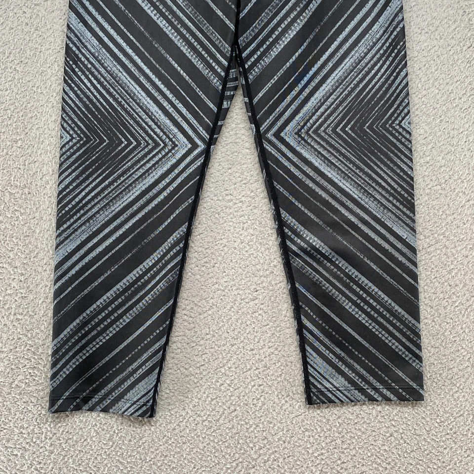 Leggings Prana Capri Mujer Pequeños Roxanne Negro Gris Chevron Tiro Medio Elastizados Foto 3 de 4