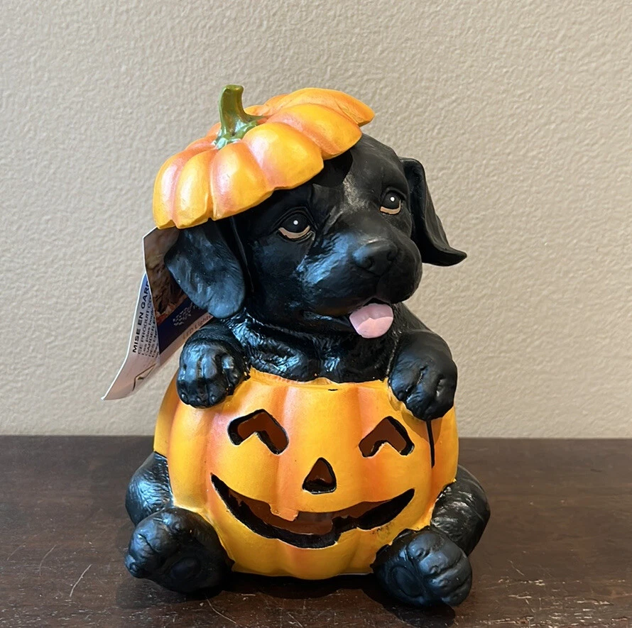 Cute Black puppy Dog in Pumpkin Halloween Decor Led Light Up 8 ...