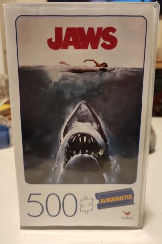 BLOCKBUSTER - JAWS Movie 18" x 24" 500 Piece 2019  PUZZLE in Original Box - Picture 1 of 5