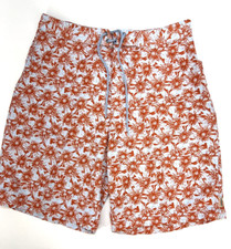 Tommy Jeans Closure Drawstring Pocket Board Shorts Mens L Orange Blue NWT 49