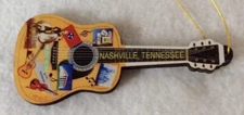 Guitar Shape Nashville, Tennessee Ornament/Hanger-Both sides stamped Qty 2