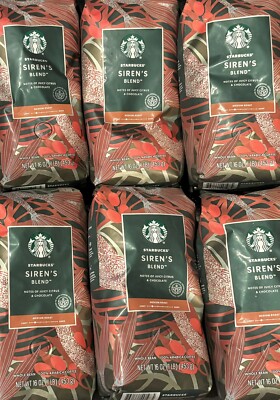 New Starbucks Siren s Whole Bean - 6 Bags - Free Shipping