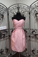 SR466 ALFRED SUNG D538 TWIRL PINK SZ 10 PEAU DE SO  HOMECOMING PARTY DRESS GOWN