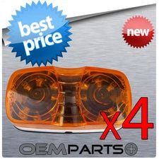 4Pc New 2" X 4" Oval Clearance Side Marker LED Light Truck Trailer Camper Amber