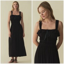 Doen Carolynn Midi Dress Black Size Small NWT