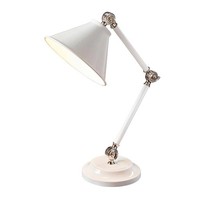 Weiß Nickel Lackiert Klassisch Skandinavisch Tischlampe Nachtlampe 1X60W/E27
