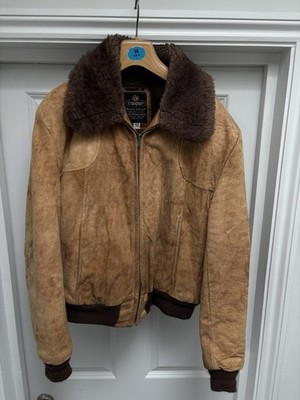 Vintage 70er Jahre Cooper Shearling Wildleder Bomberjacke 40/42 - siehe Beschreibung 