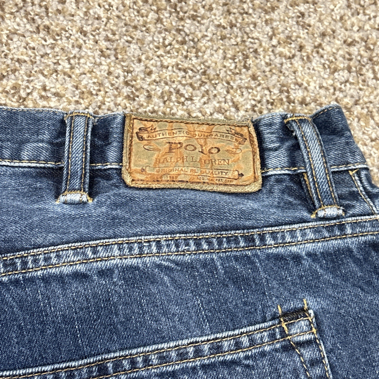 Polo Ralph Lauren Hampton Straight Denim Blue Jeans Mens 44B x 30 BIG (44x28) - View 18