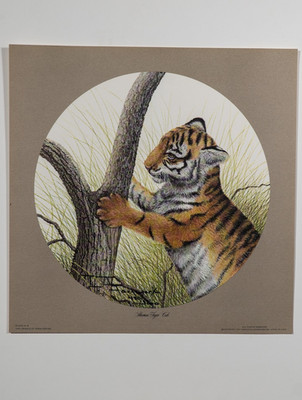 I. H. Farnsworth Signed Siberian Tiger Cub Cradle of Eden Plate IVB #480 / 3000