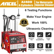 ANCEL Motorcycle Fuel Injector Cleaner Tester Ultrasonic Tool 4-Cylinder Machine