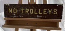 Rare Vintage Golf Course Metal Swing Sign - “No Trolleys” 60 x 15cm - FREE P&P