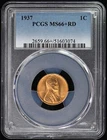 1937 1C Lincoln Cent Type 1 Wheat Reverse PCGS MS66+RD