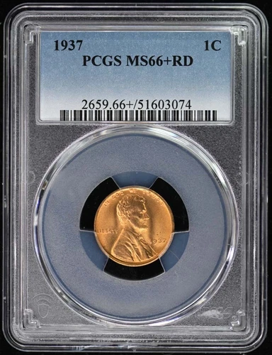 1937 1C Lincoln Cent Type 1 Wheat Reverse PCGS MS66+RD