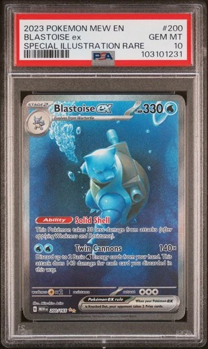 2023 POKEMON MEW EN-151 SPECIAL ILLUSTRATION RARE #200 BLASTOISE EX PSA 10