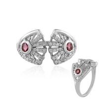 Cavill Damenring Sterlingsilber Platin Pink Turmalin 0,30Ct Zirkon 0,35Ct