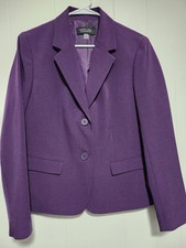 Evan Picone Black Label. Women's Purple Blazer. Double Button Closure. Size 10