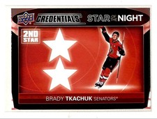 2021-22 Upper Deck Credentials Stars of the Night - Second Star Brady Tkachuk